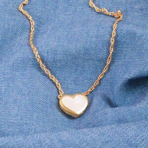 Julie Vos Heart Solitaire - Gold Necklace Mother Pearl